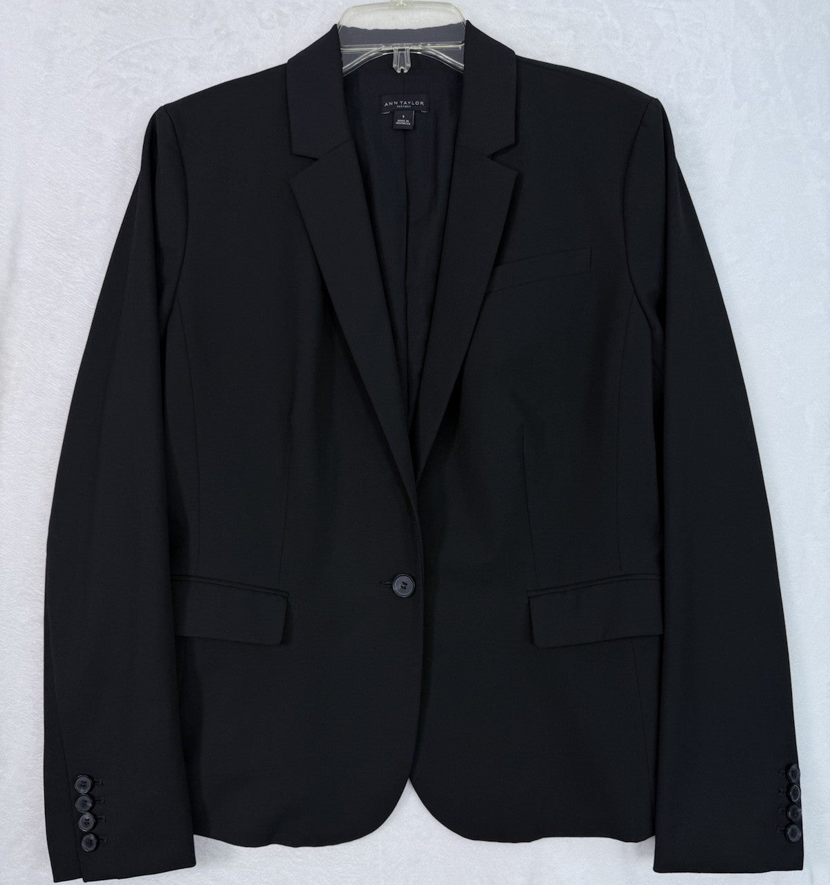 Ann Taylor Jacket 8 Black Blazer Womens One Button