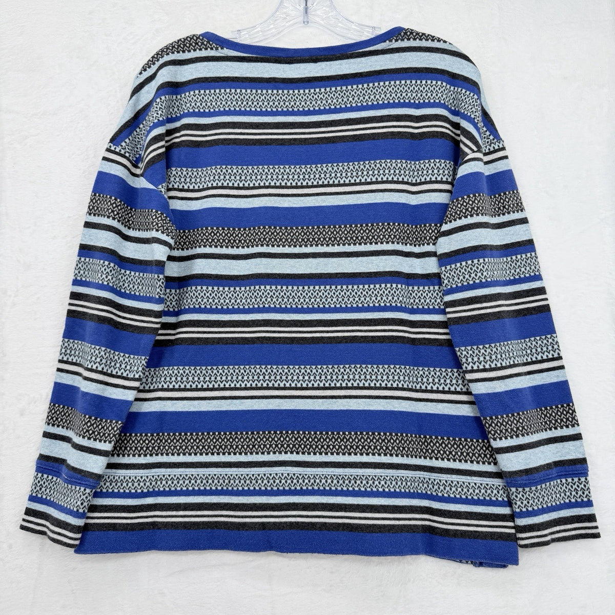 T By Talbots Top Medium Sweatshirt Pullover Blue 100% Cotton Long Sleeve Women’s