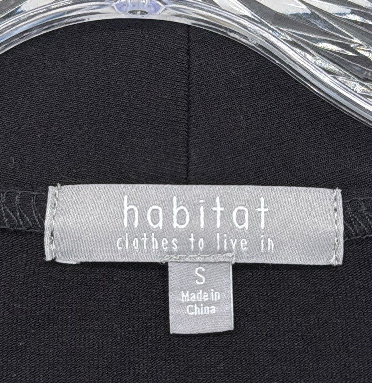 Habitat Clothes To Live In Small Cardigan Knit Black Open Front Women Top