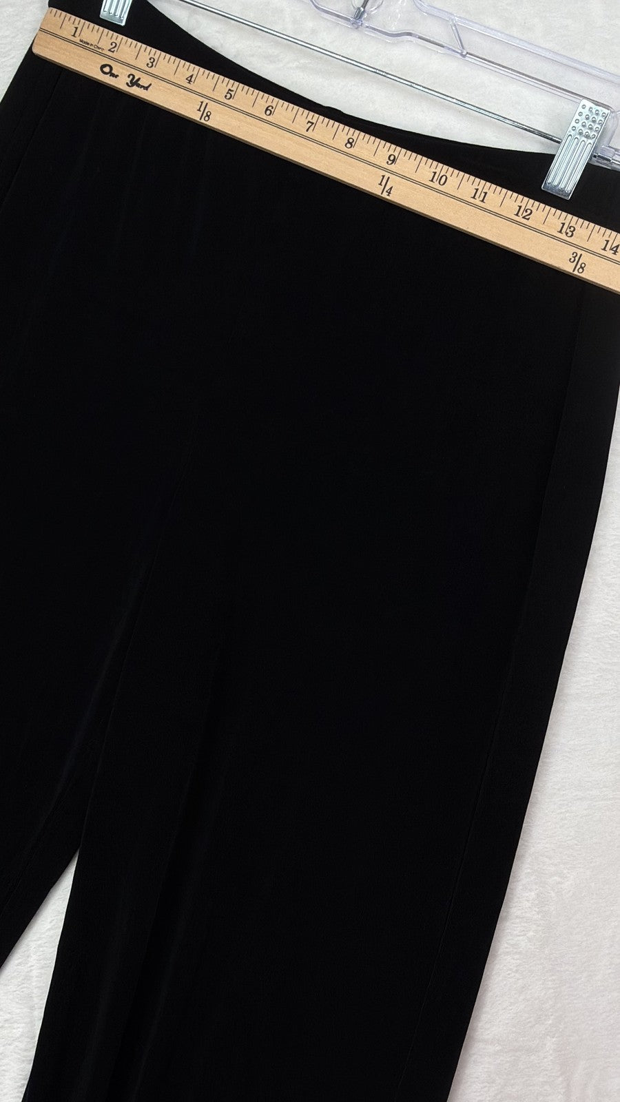 Chicos Travelers Size 1 Wide Leg Capri Pants Medium Womens Black Pull On Acetate