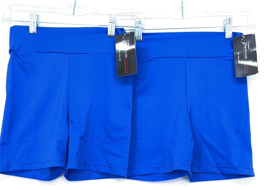 Theatricals Dance Shorts Medium Womens 2 Pairs Lot Royal Blue Dancewear New NWT