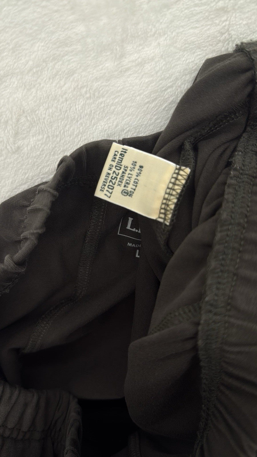 LL Bean Perfect Fit Pants Large Pull On Knit Womens Brown Gray Cotton Stretch