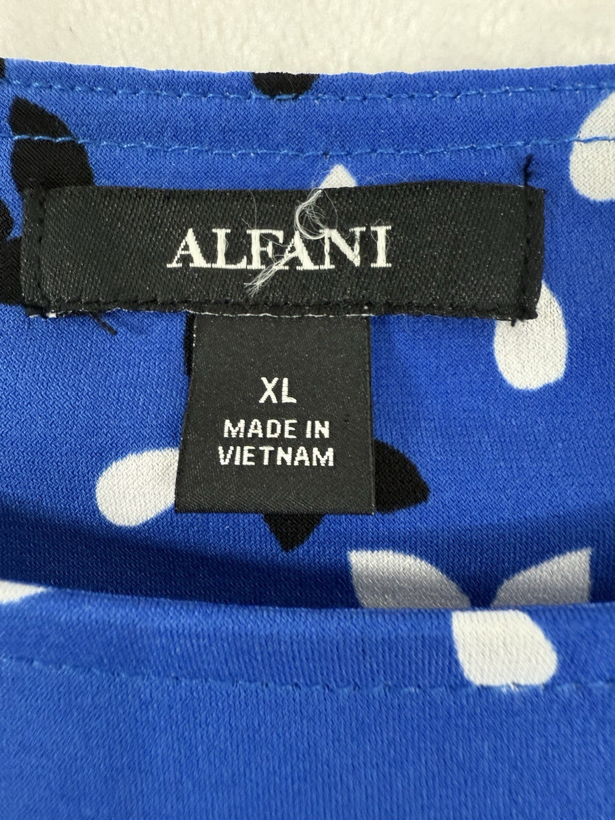 Alfani Tops Blouses XL Faux Wrap Blue 3/4 Sleeve Womens