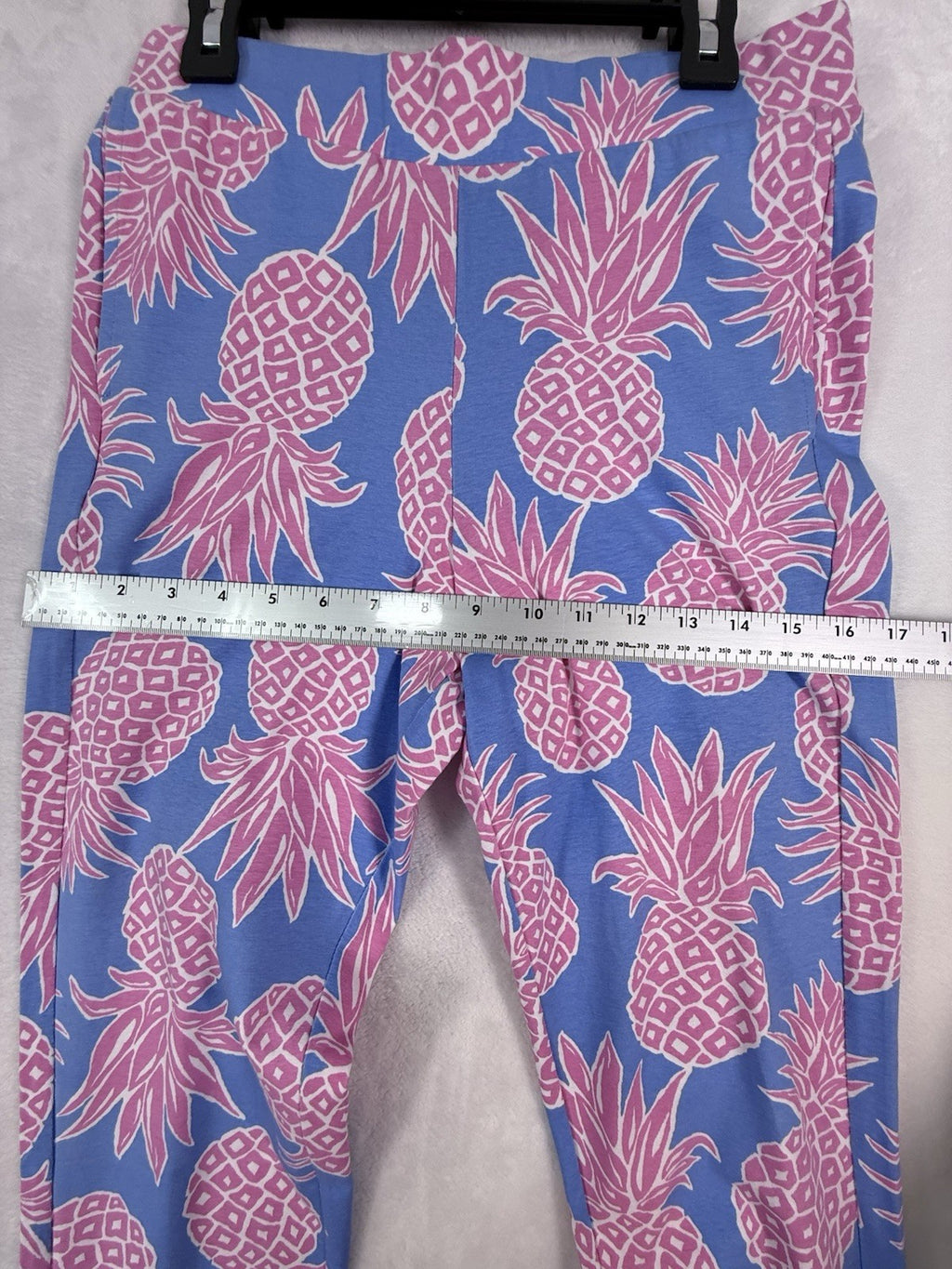 AnaClare Pants XS Athena Knit Legging Pink Blue Pineapple Pocket Ana Clare Clair