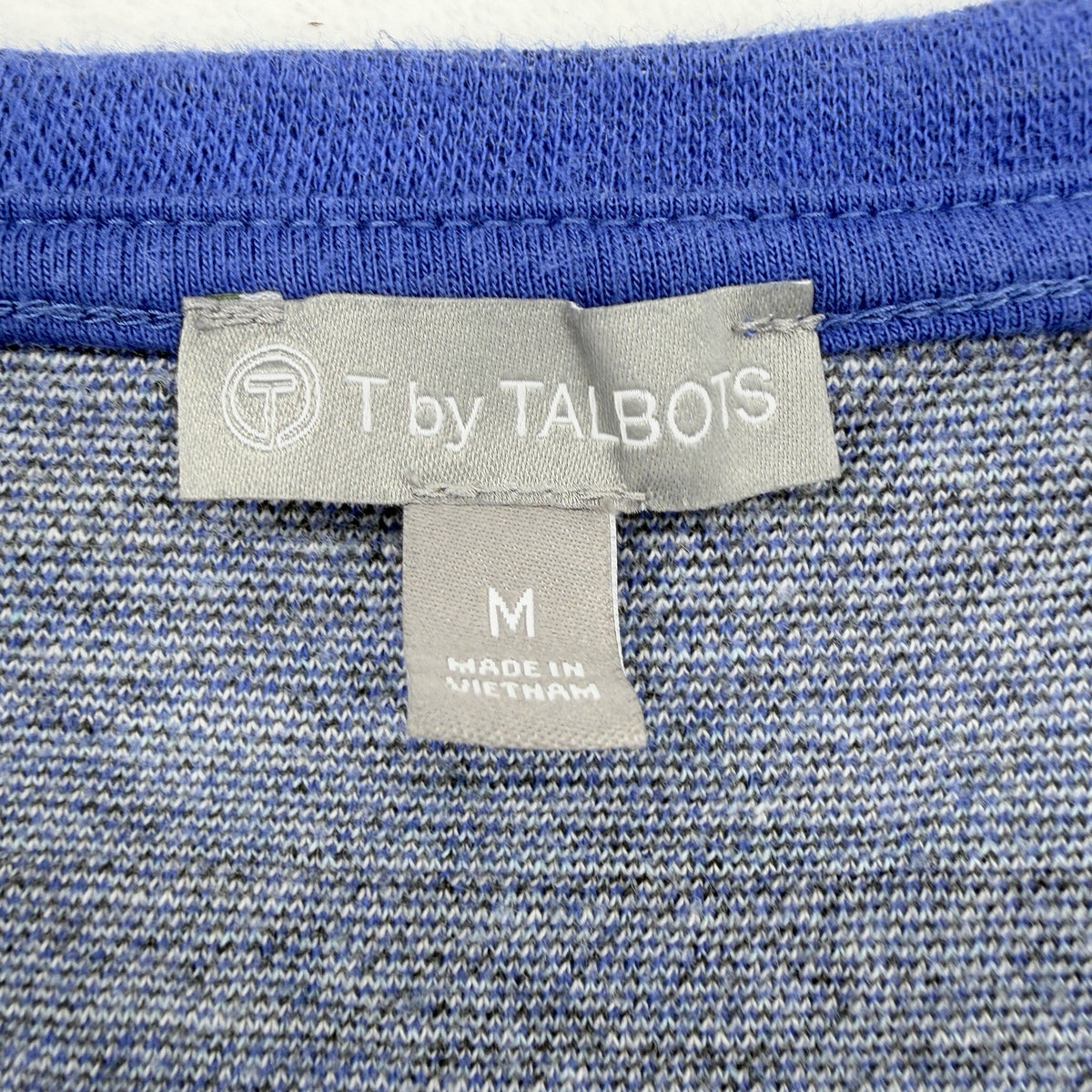 T By Talbots Top Medium Sweatshirt Pullover Blue 100% Cotton Long Sleeve Women’s