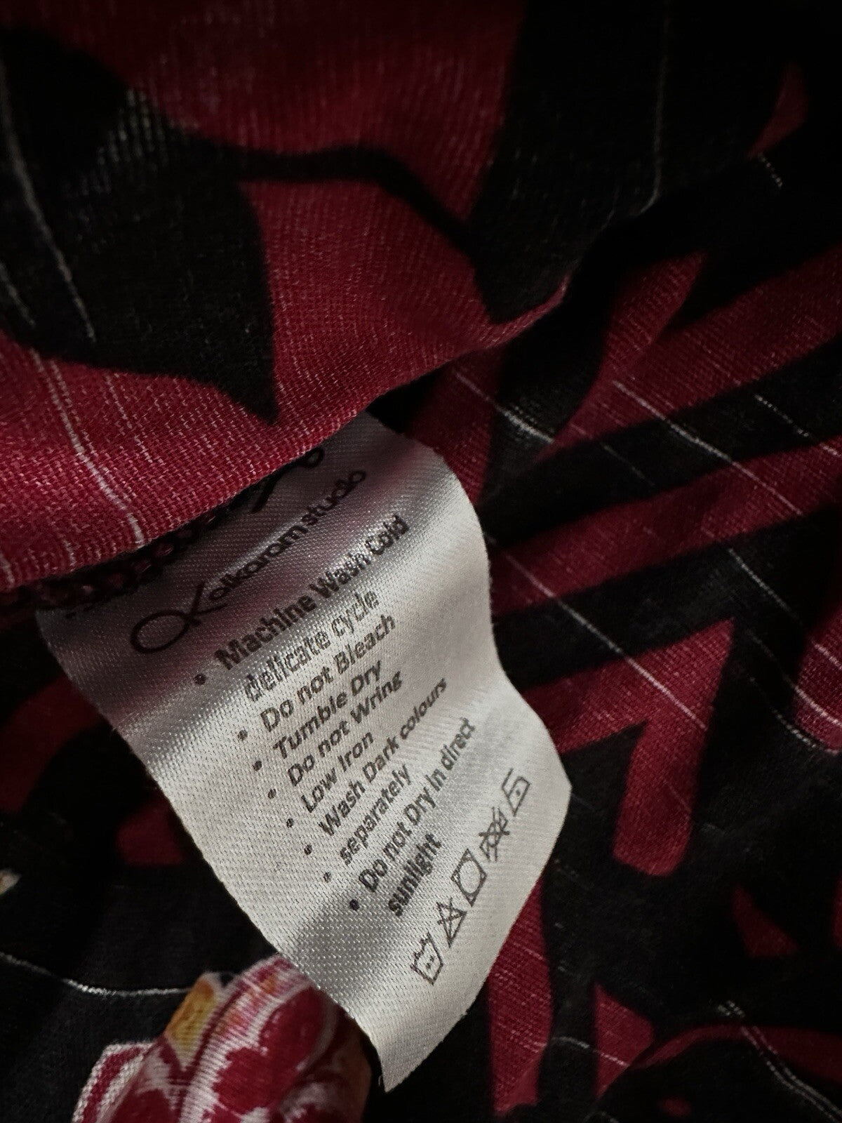 Alkaram Studio Tunic Top Large Fringe Boho Pakistani Womens Red Black