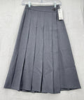 GU Wrap Pleated Midi Skirt XS Women Gray Uniqlo Dark Academia Hipster New NWT