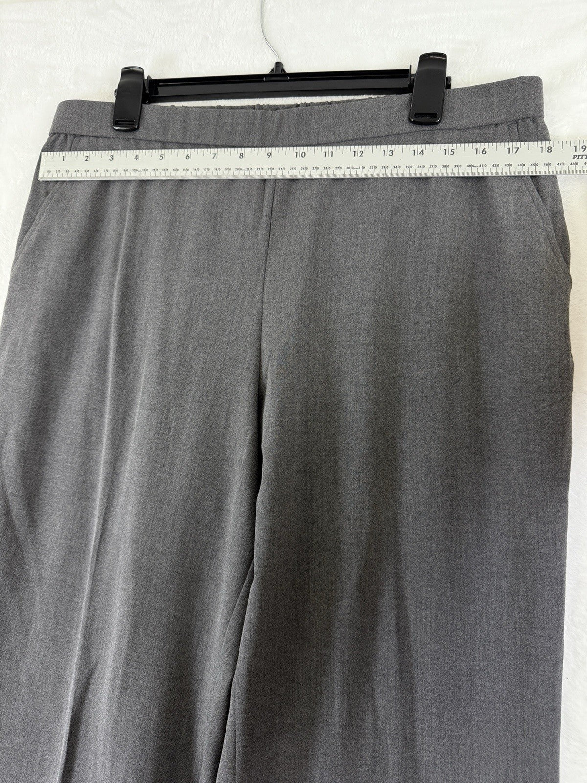 Briggs Pants 16S 16 Short Gray Flat Front Back Elastic Womens 16 Straight Leg