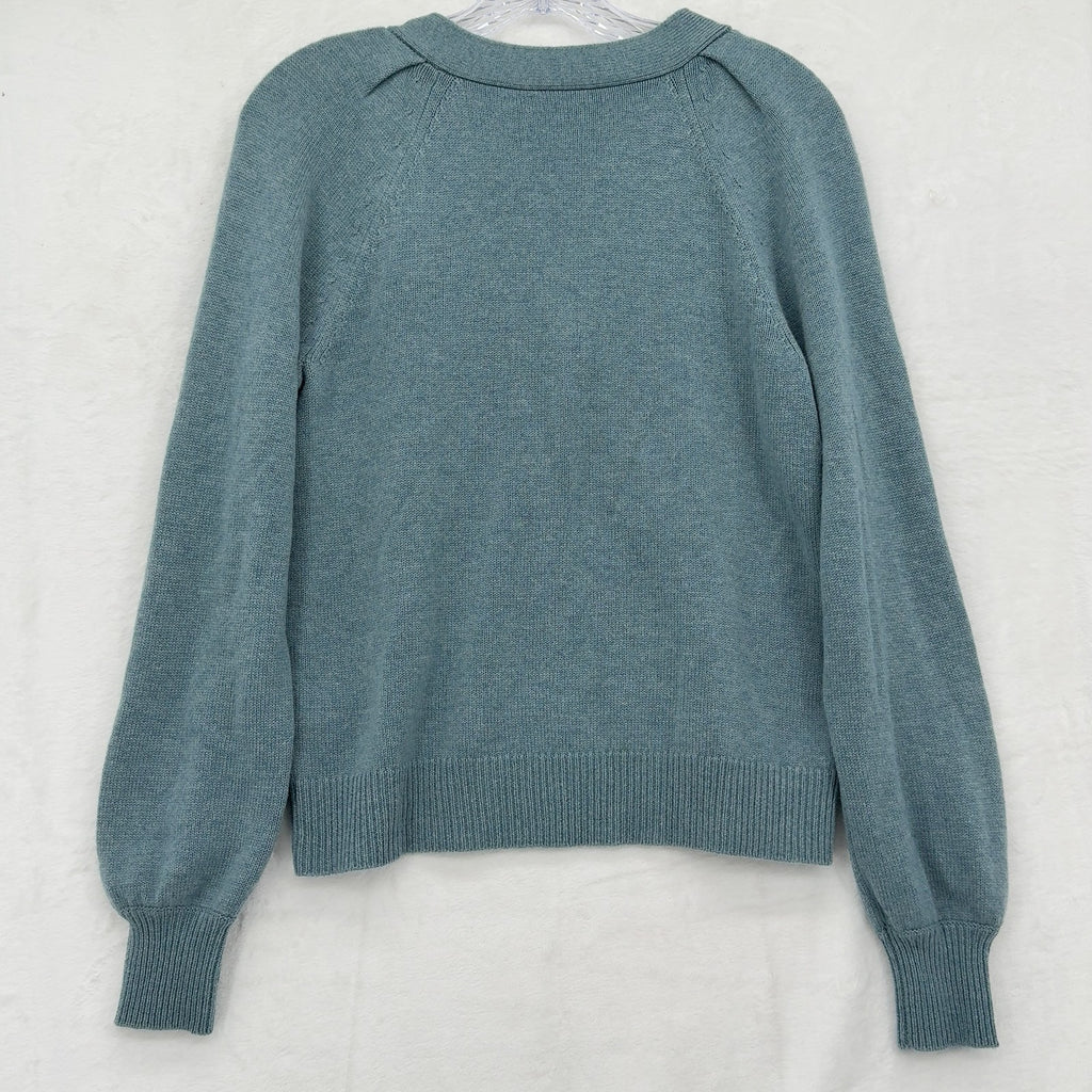 Lilla P Sweater Medium Womens Blue Cashmere Blend Merino Wool New NWT