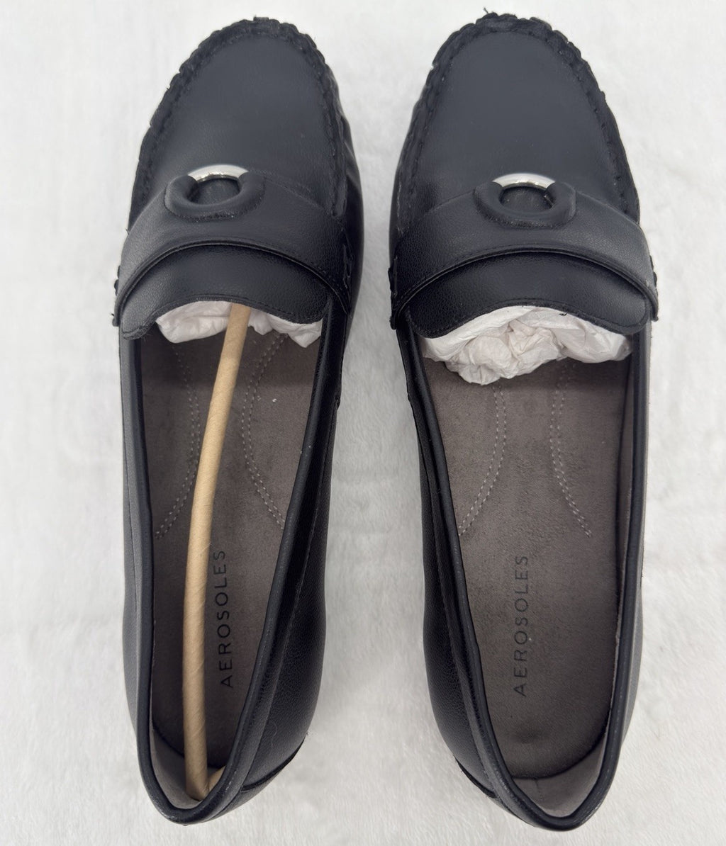 Aerosoles Dani Loafers 11W Womens Black Drivers Shoes 11 Wide Slip On