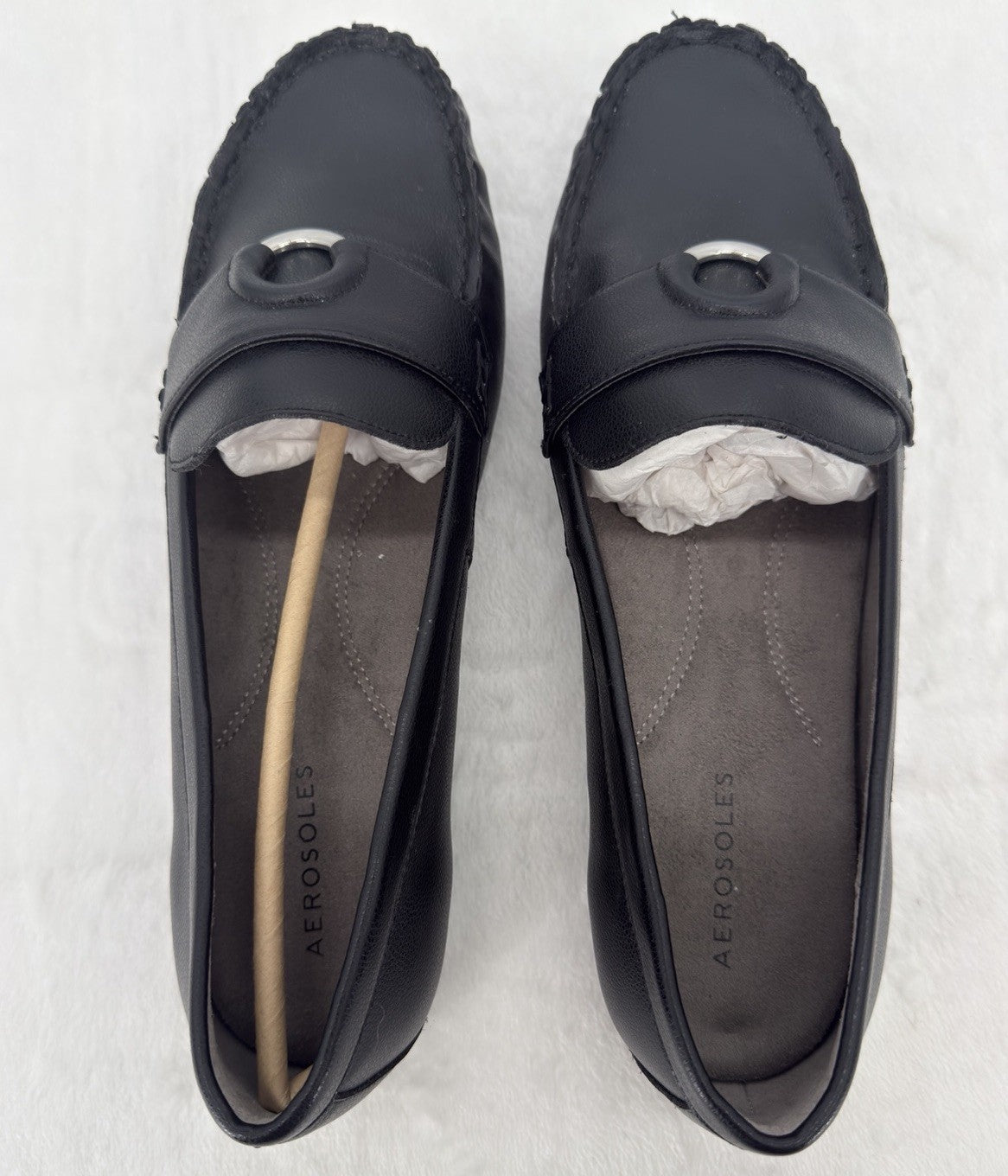 Aerosoles Dani Loafers 11W Womens Black Drivers Shoes 11 Wide Slip On