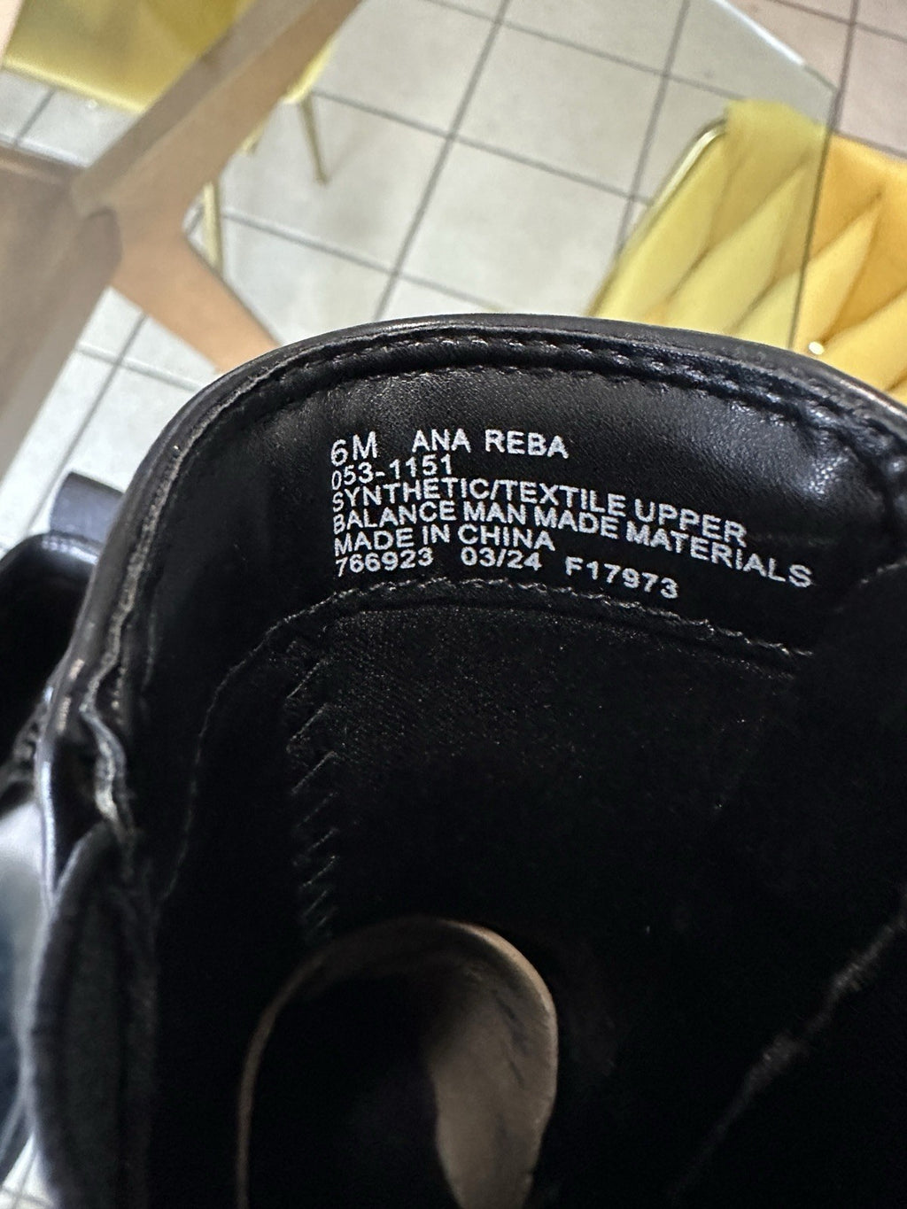 Ana Reba Black Ankle Boots Womens 6 Booties Side Zip Block Heel 6M