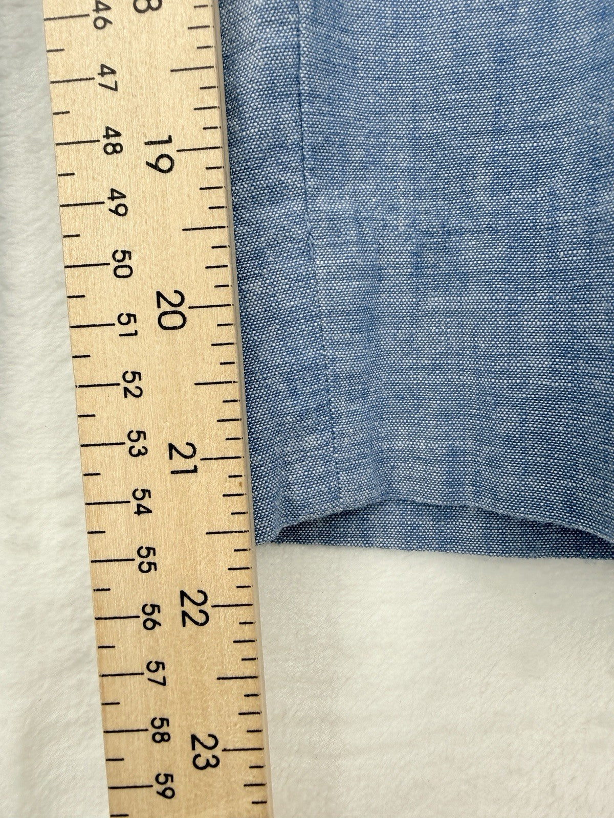 Talbots Perfect Crop Pants 8 Petite 8P Blue Chambray Cropped 100% Cotton Womens