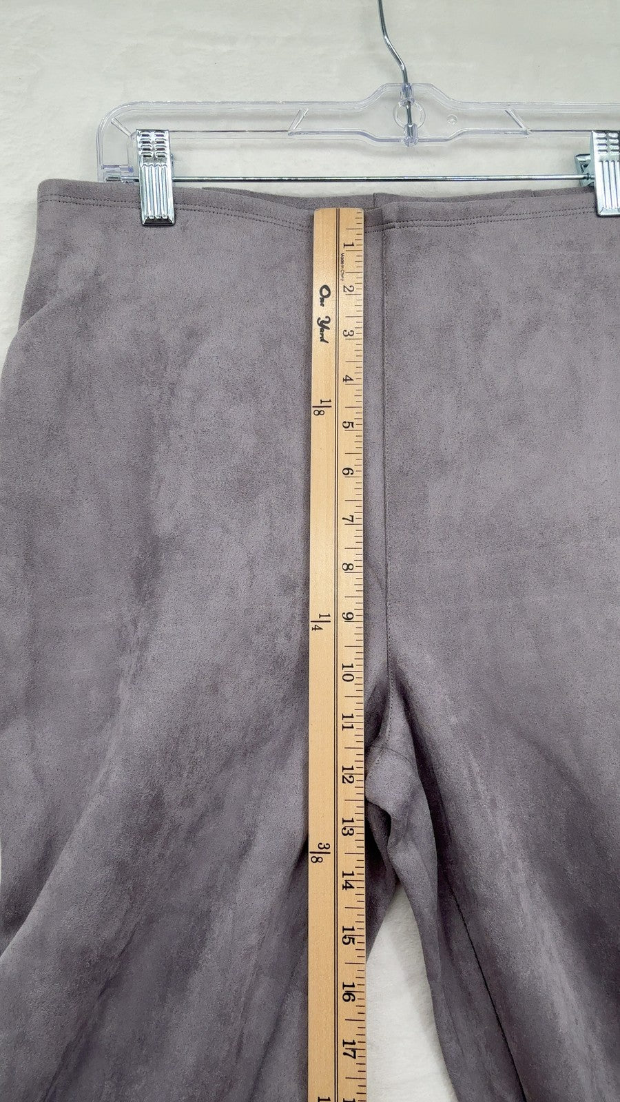 Marla Wynne Pull On Pants 8 Womens Gray Faux Suede Ankle Stretch New NWT