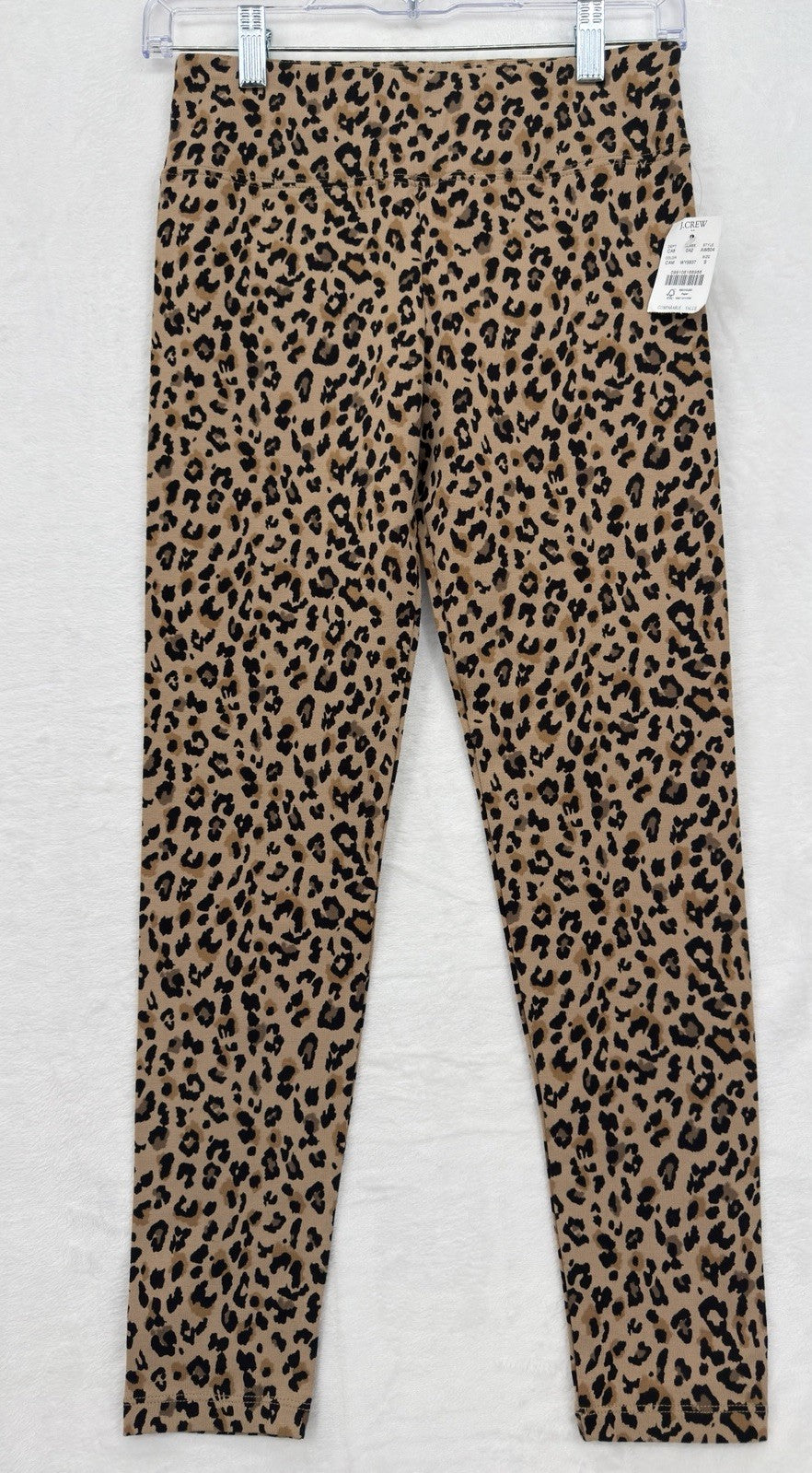 J Crew Small Full Length Everyday Leggings in Leopard Print Knit Womens New NWT