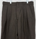 Vintage LL Bean Mens Pants 32x28 Brown 100% Wool Made In USA Pleated