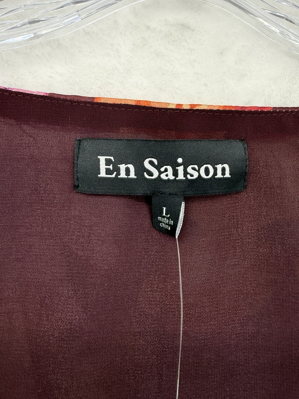En Saison Crop Top Large Puff Long Sleeve Square Neck Floral New