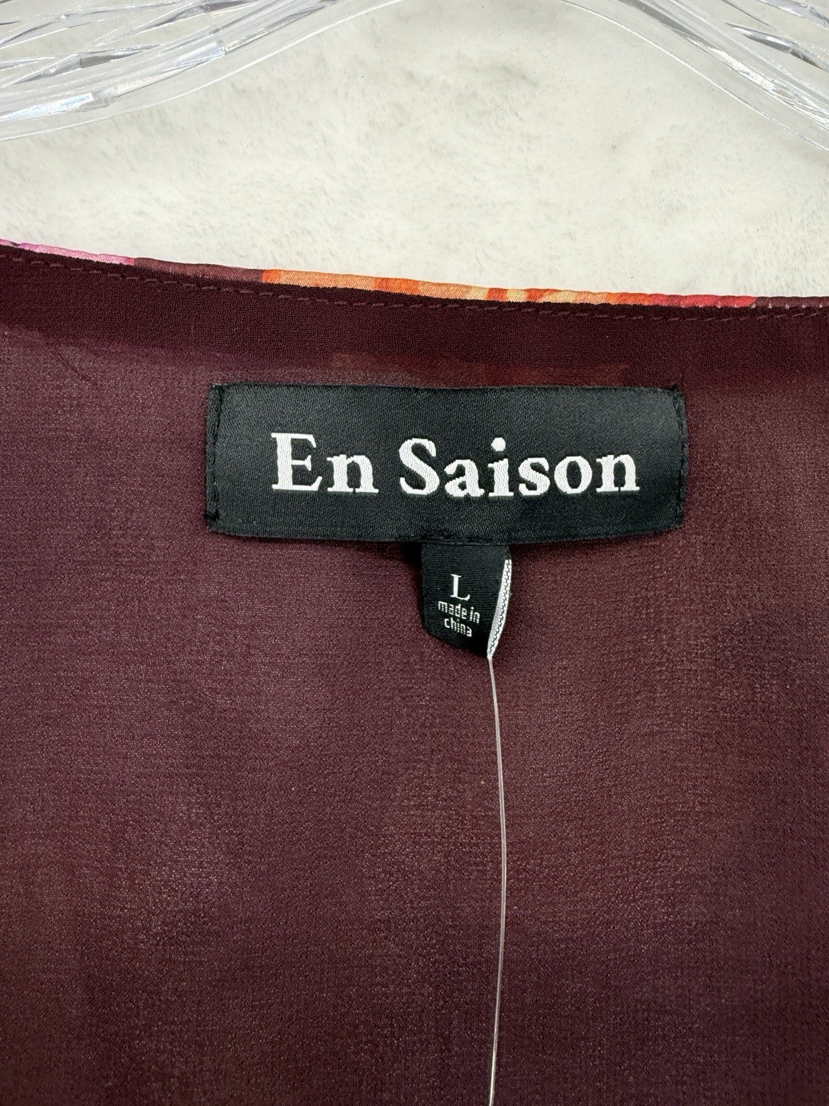 En Saison Crop Top Large Puff Long Sleeve Square Neck Floral New