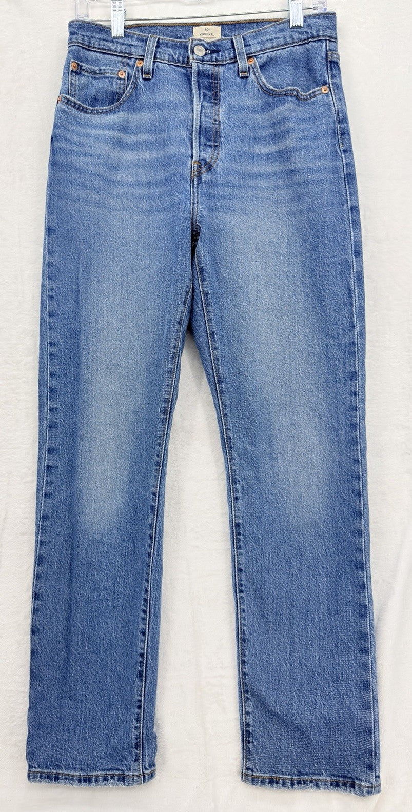 Levis 501 Womens Jeans 28 Cotton Stretch Button Fly Blue 28x30