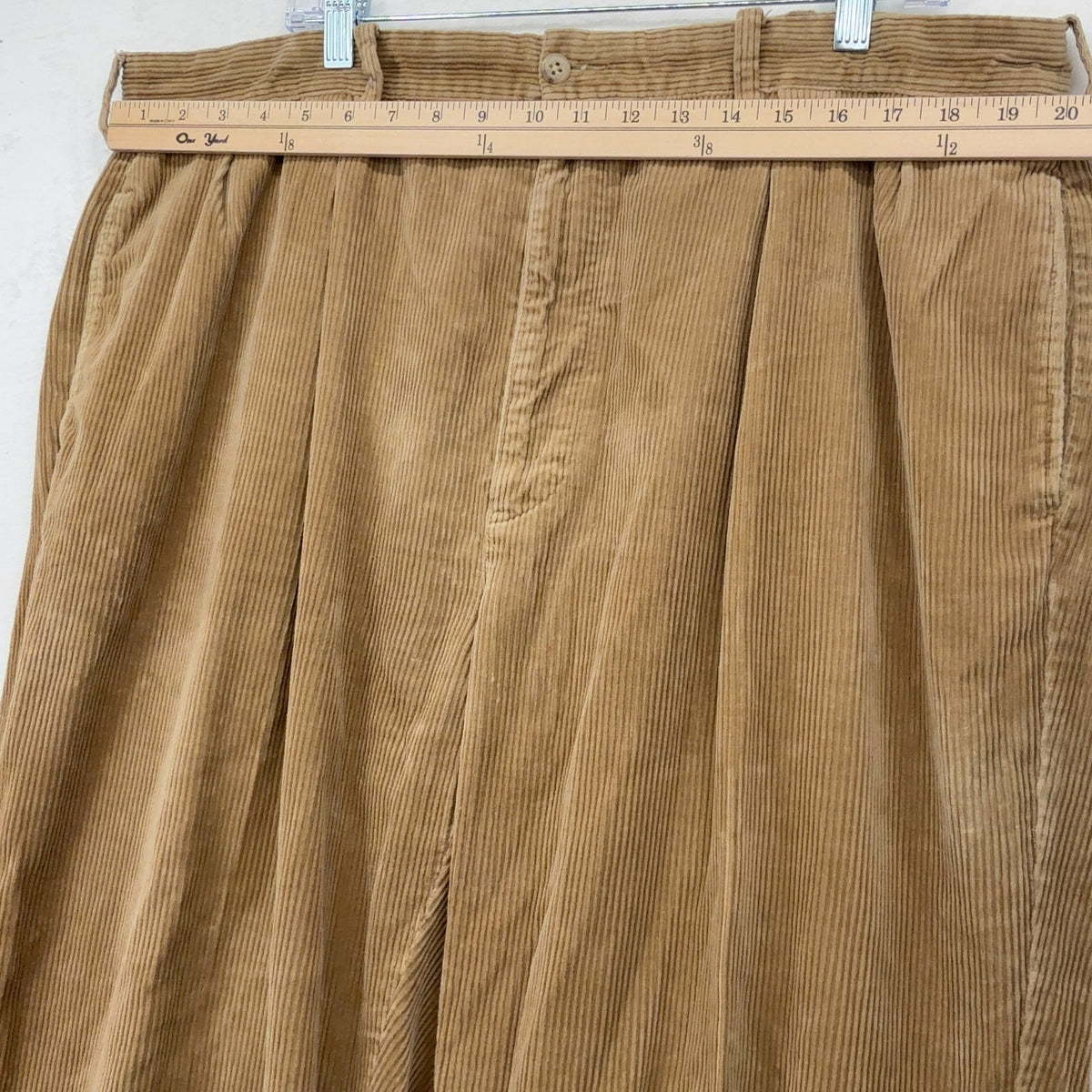 Polo Ralph Lauren Andrew Corduroy Pants 42x32 Mens Tan Beige Pleated