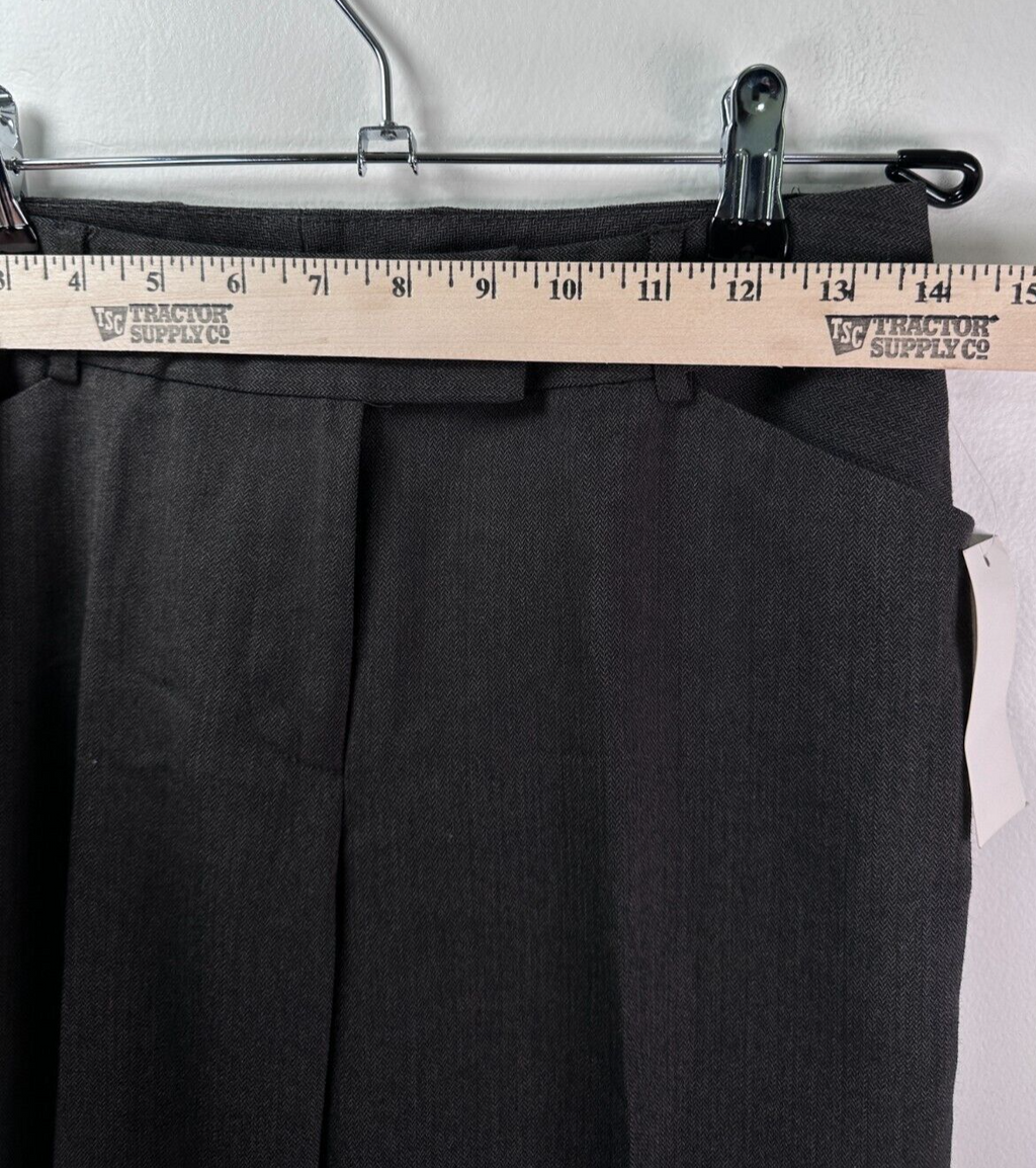 Tahari Dress Pants 2 Charcoal Gray Wide Leg NWT Stretch Womens