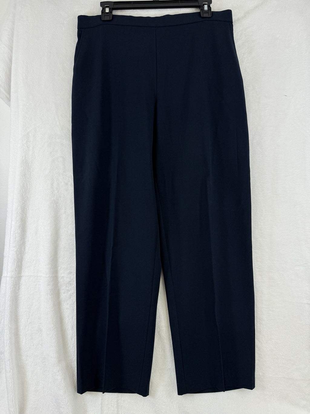 Briggs Pants 16S 16 Short Navy Blue Flat Front Back Elastic Womens Straight Leg