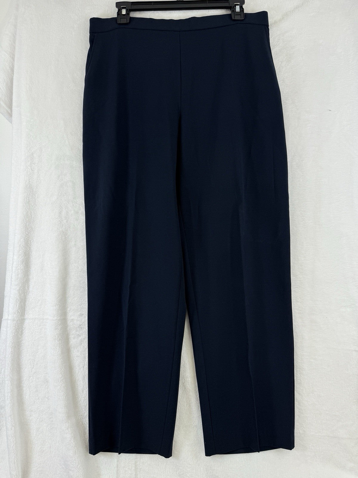 Briggs Pants 16S 16 Short Navy Blue Flat Front Back Elastic Womens Straight Leg