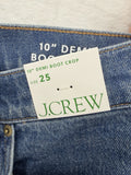J Crew 10” Demi Boot Crop Jeans 25 Womens Blue Denim New NWT
