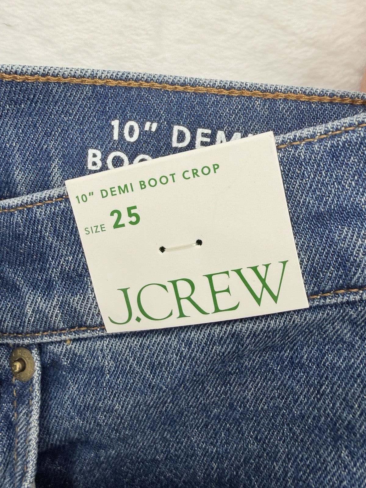 J Crew 10” Demi Boot Crop Jeans 25 Womens Blue Denim New NWT
