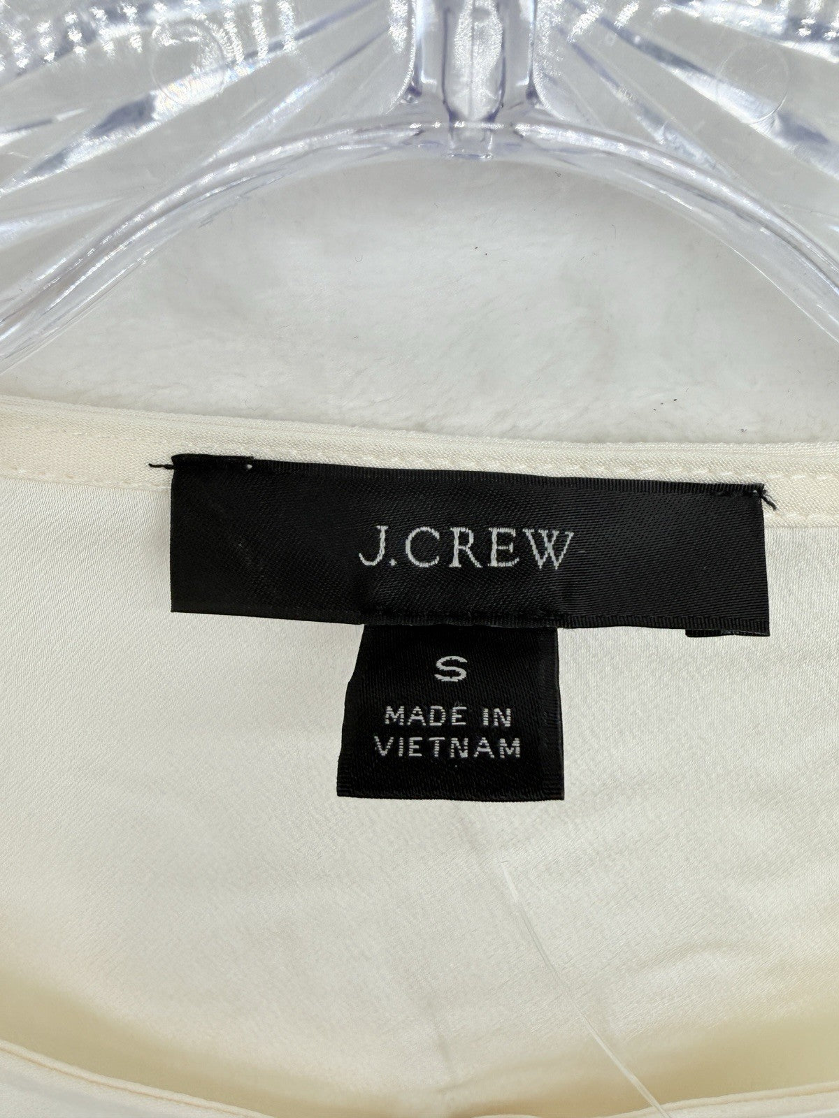 J Crew Womens Small Top Puff Sleeve Satin Back Blouse Long Sleeve Ivory New NWT