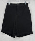 Mugsy Travelers Shorts Small Mens Black 8” Cotton Stretch Back Elastic