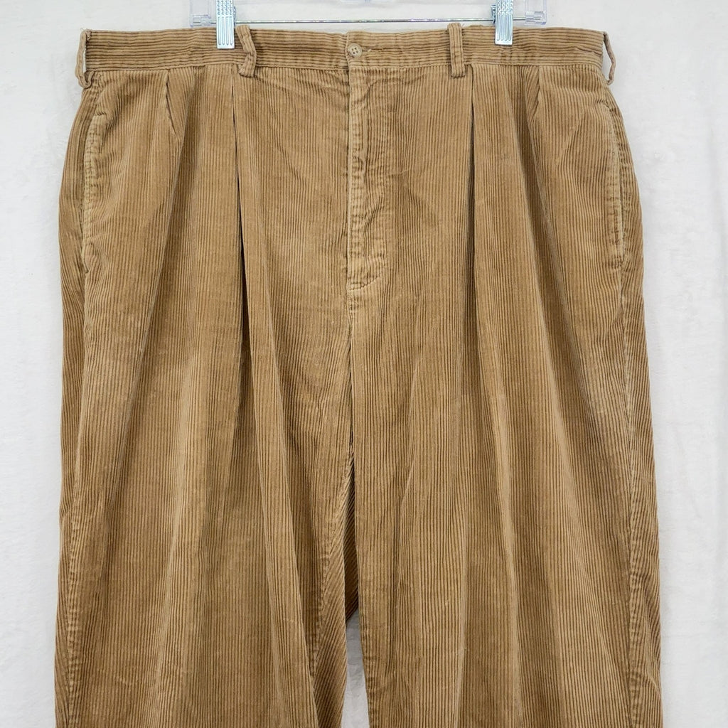 Polo Ralph Lauren Andrew Corduroy Pants 42x32 Mens Tan Beige Pleated