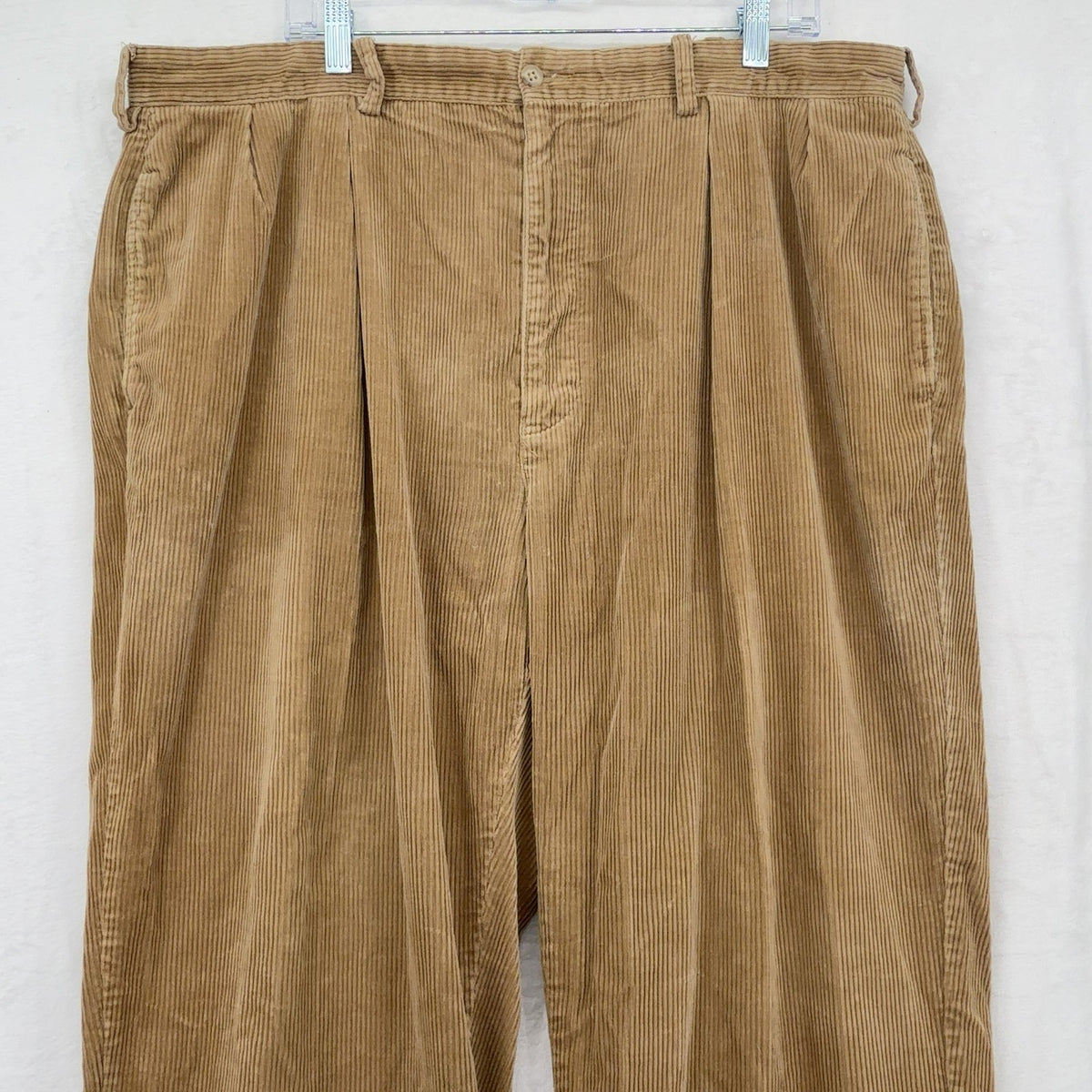 Polo Ralph Lauren Andrew Corduroy Pants 42x32 Mens Tan Beige Pleated