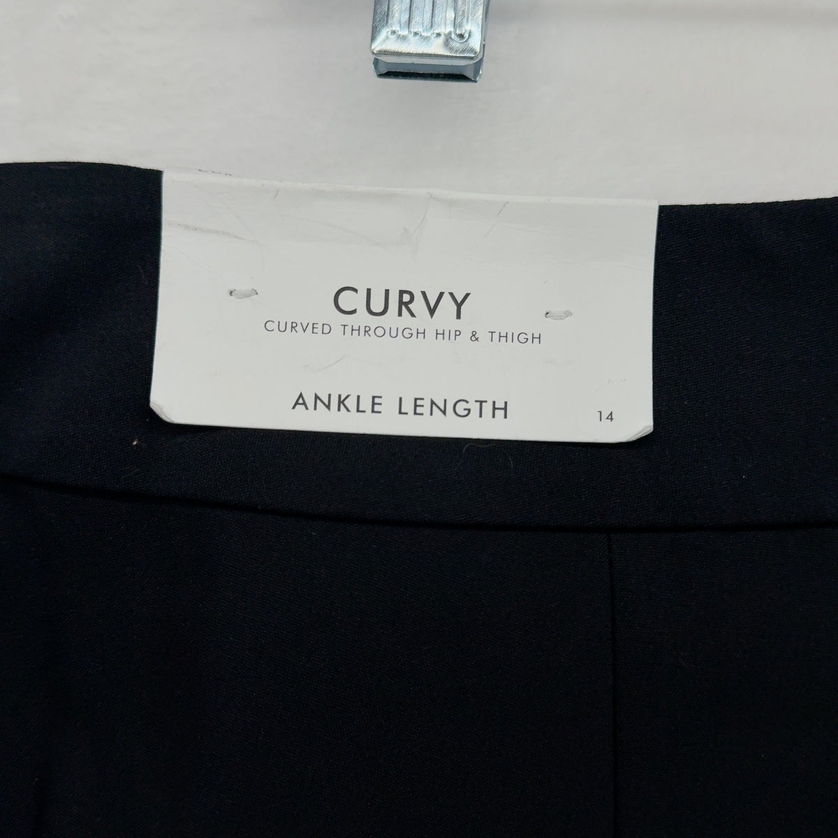 Ann Taylor Ankle Pants 14 Curvy Womens Black Button Hem New NWT