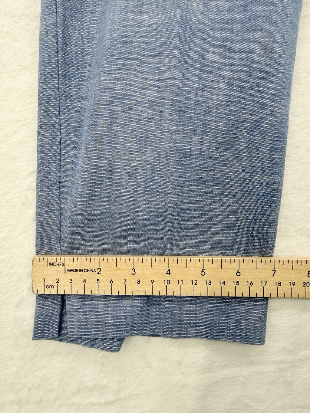 Talbots Perfect Crop Pants 8 Petite 8P Blue Chambray Cropped 100% Cotton Womens