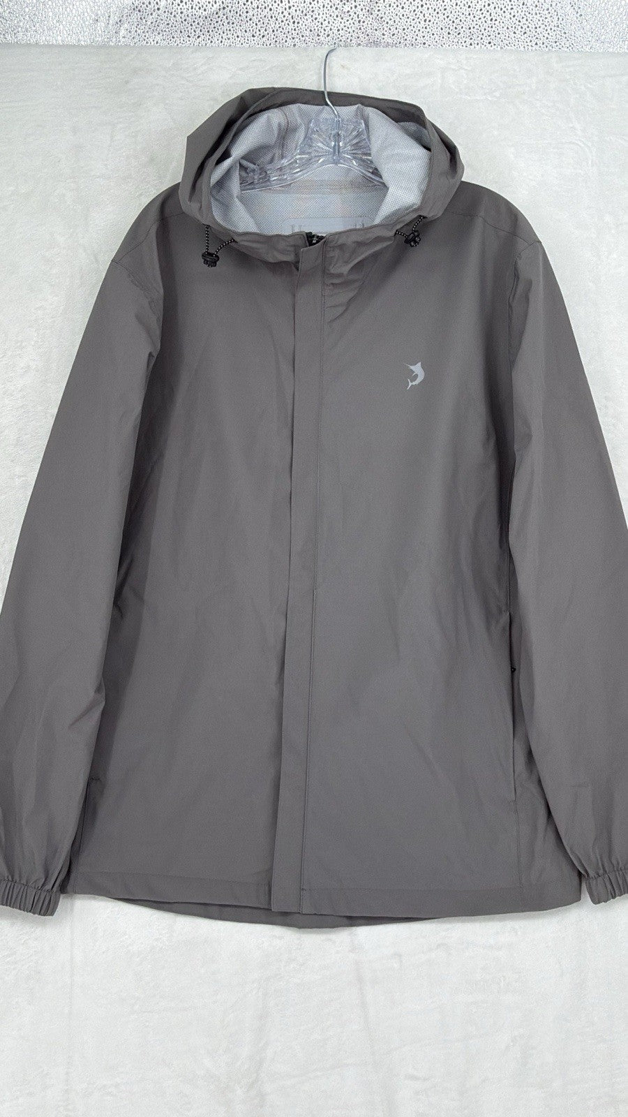 Reel Legends Fishing Jacket Large Waterproof Rain Jacket Full Zip Gray Mens