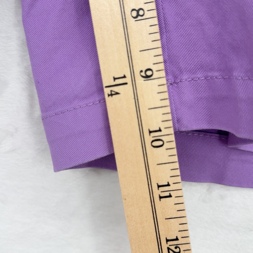 Lands End Bermuda Chino Shorts 14 Womens Lavender Purple Fit 2 10”