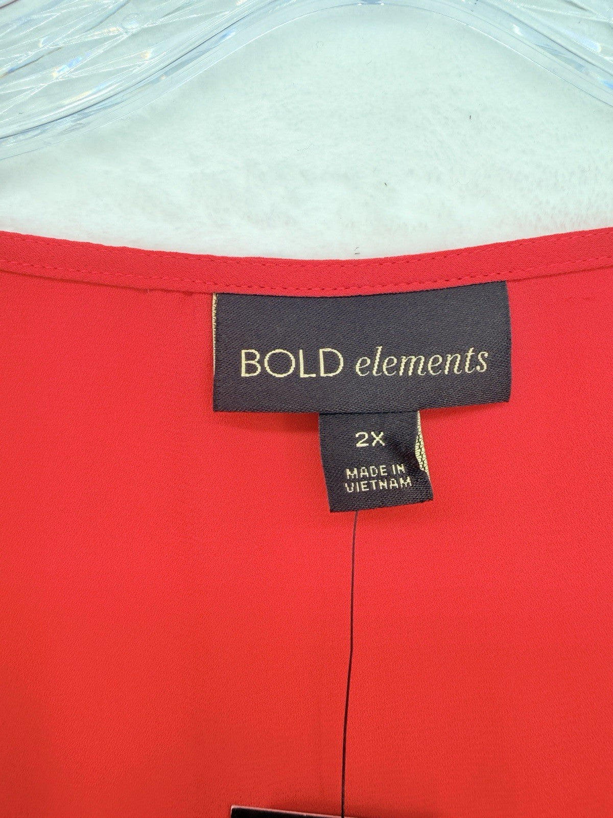Bold Elements Tops 2X Red Sleeveless Blouse Gold Zipper Plus Size Womens New NWT