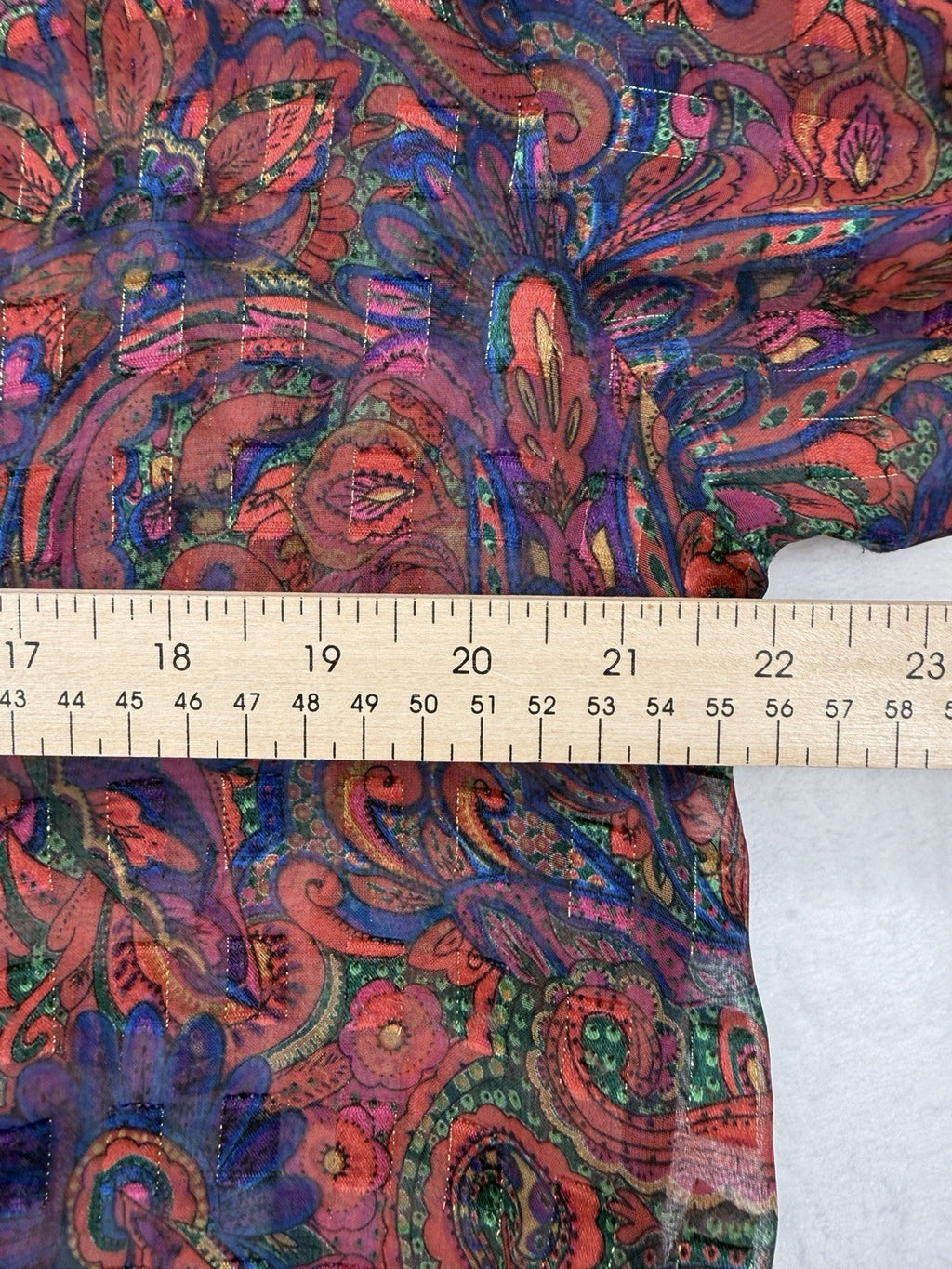 Vintage Victoria's Secret Gold Label Large Purple Paisley Sheer Top 80s Pajama