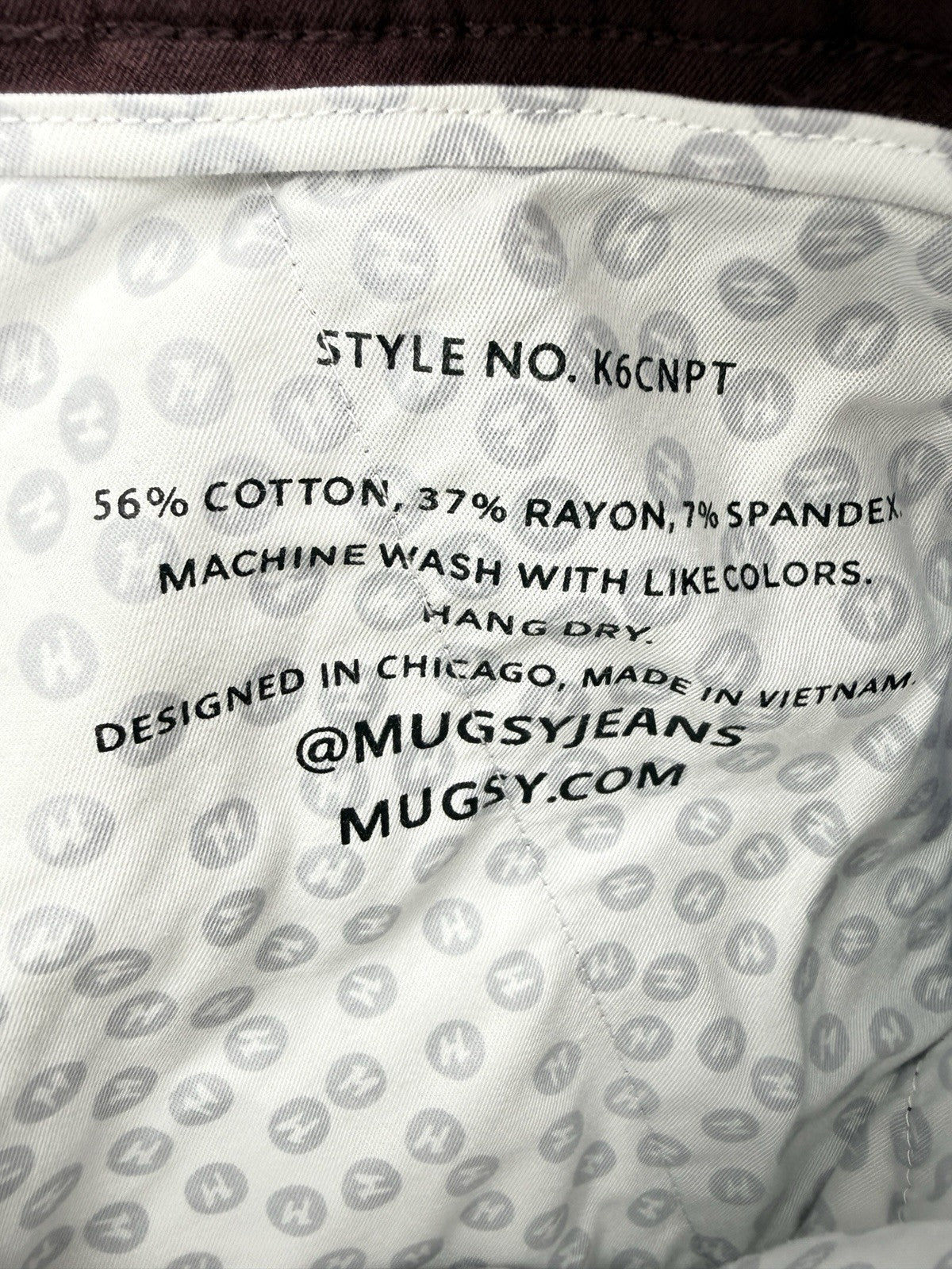 Mugsy Shorts 34 Ports 7” Maroon Chino Mens
