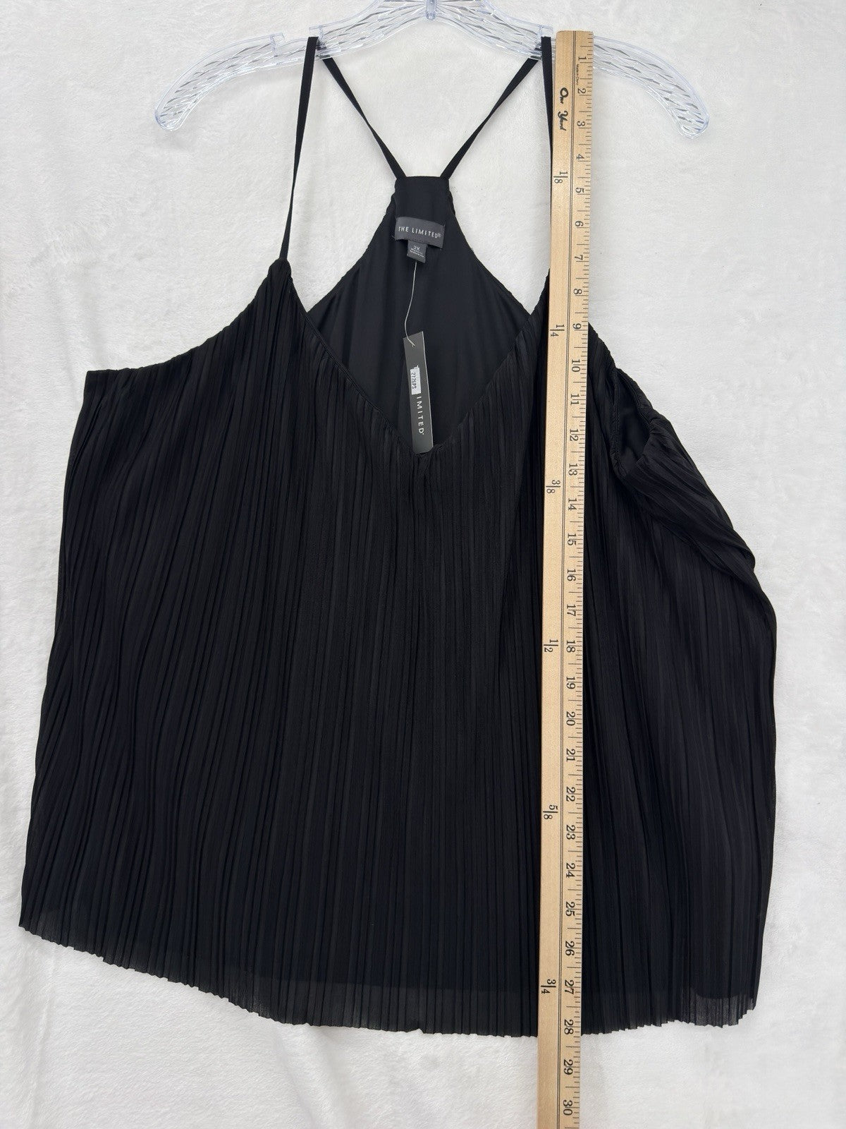 The Limited Top 2X Womens Black Cami Pleated Camisole New NWT