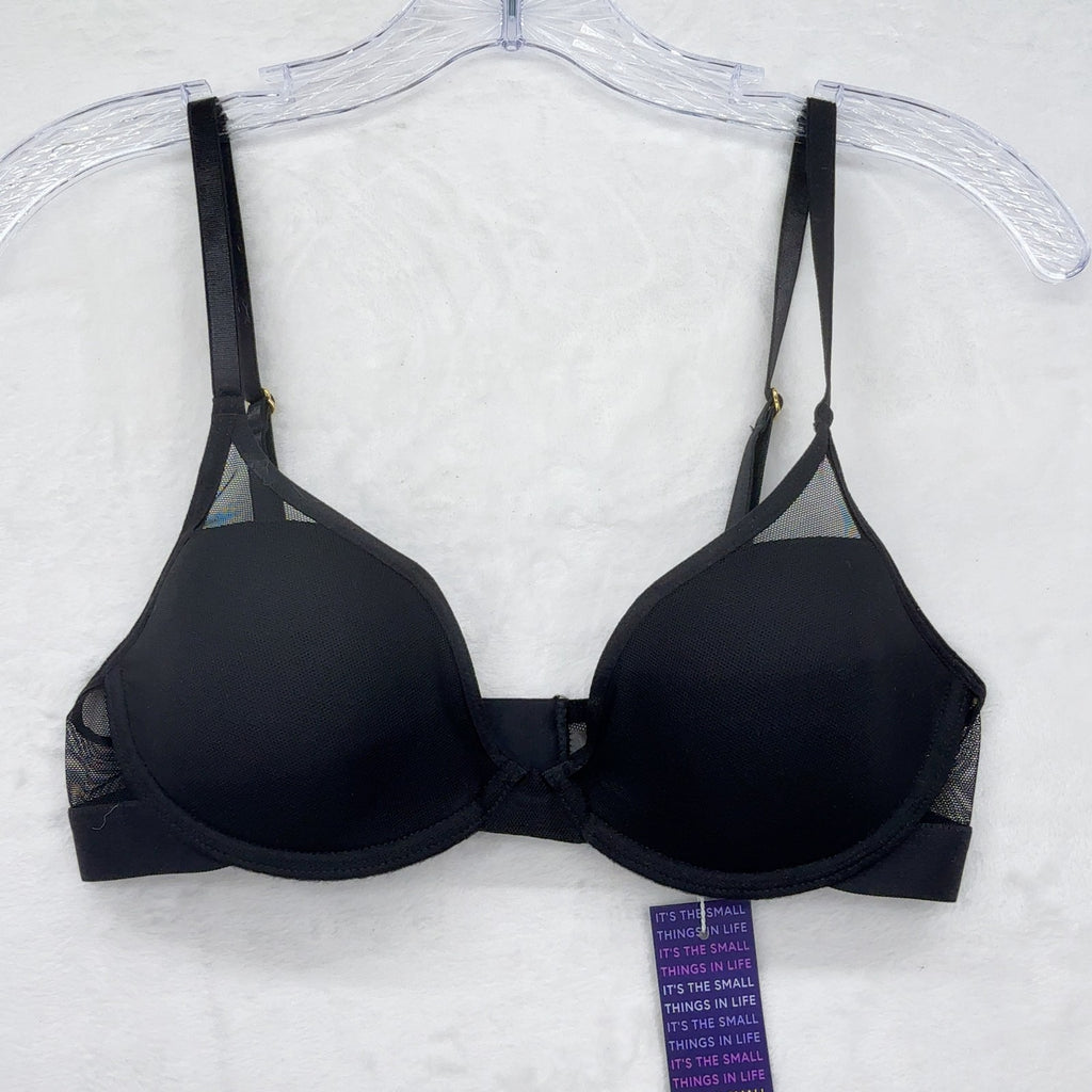 Pepper Classic All You Bra Mesh Bra 34B Womens Black New NWT