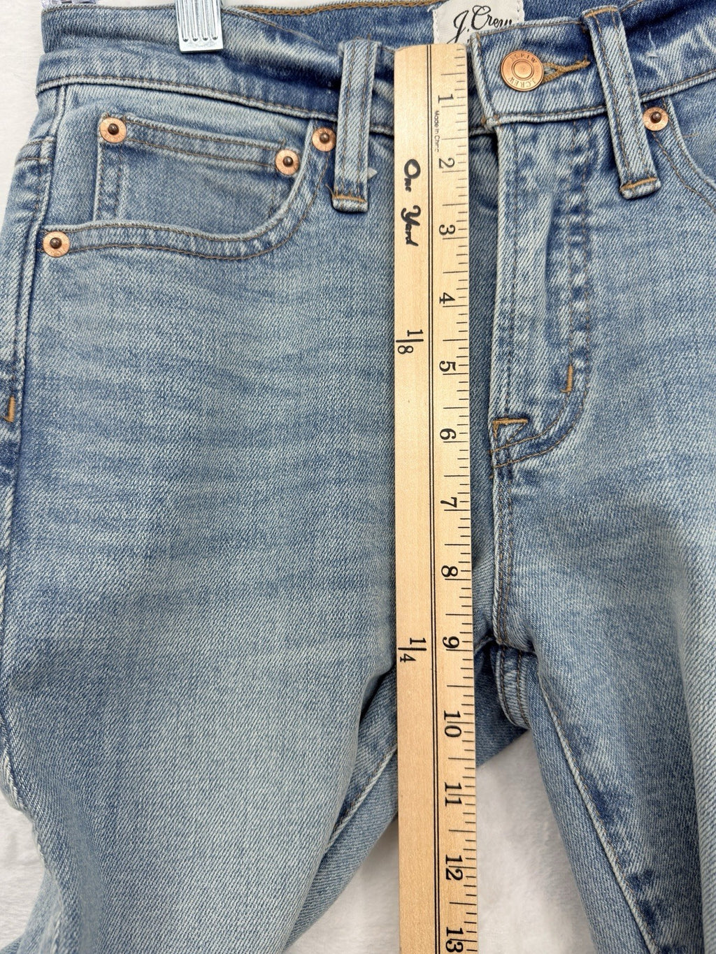 J Crew 9” High Rise Toothpick Jeans 25 Womens Blue Denim