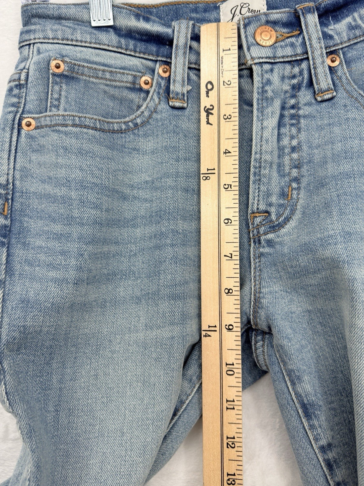 J Crew 9” High Rise Toothpick Jeans 25 Womens Blue Denim