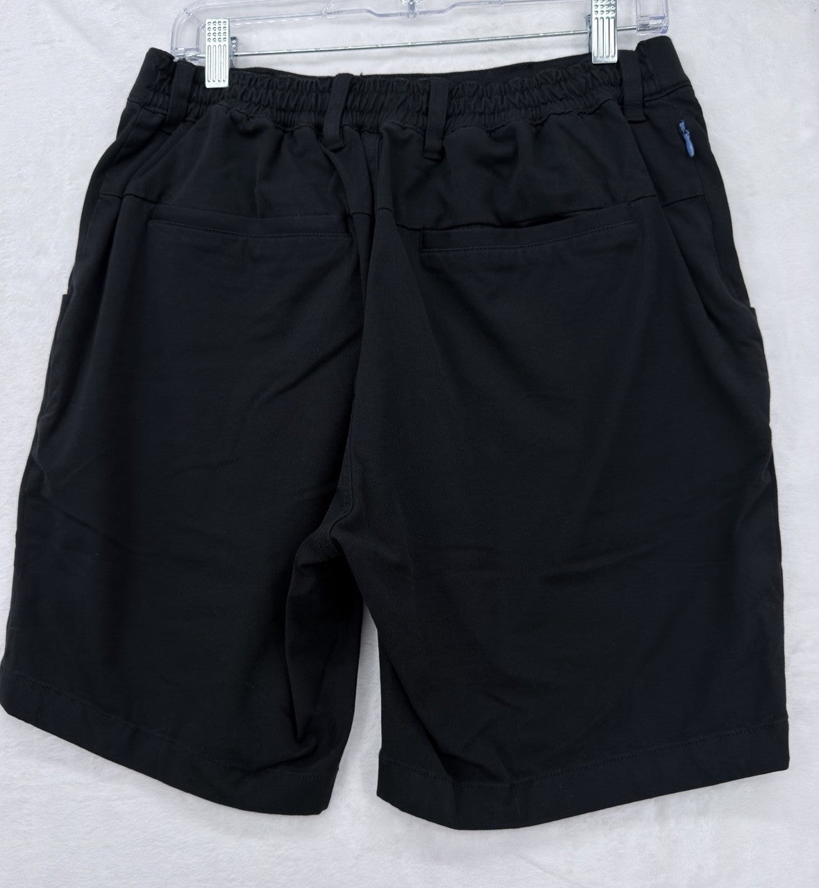 Mugsy Travelers Shorts Large Mens Black 8” Cotton Stretch Back Elastic