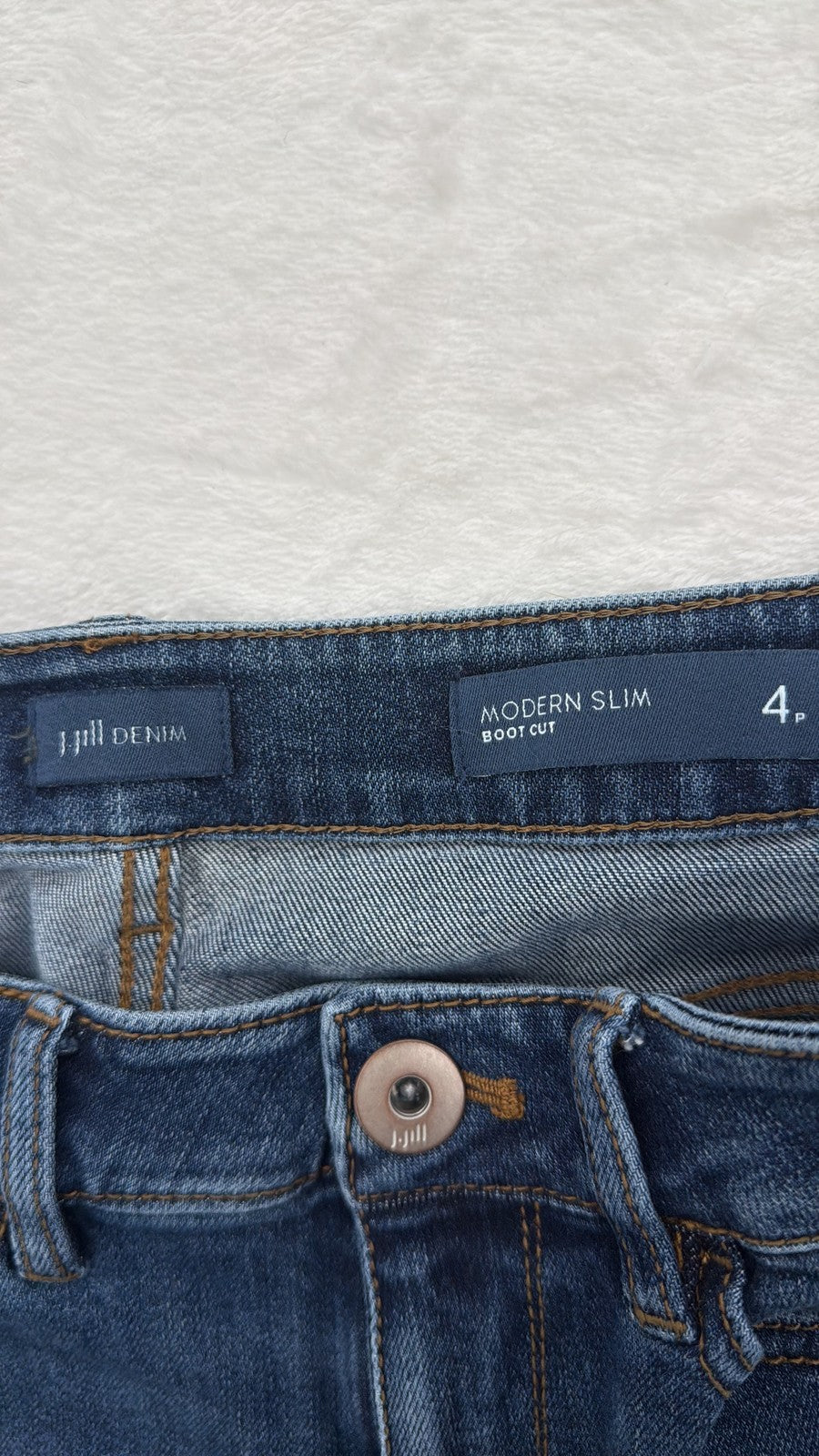 J.Jill Modern Slim Boot Cut Jeans 4P Womens Blue 4 Petite Denim Mid Rise