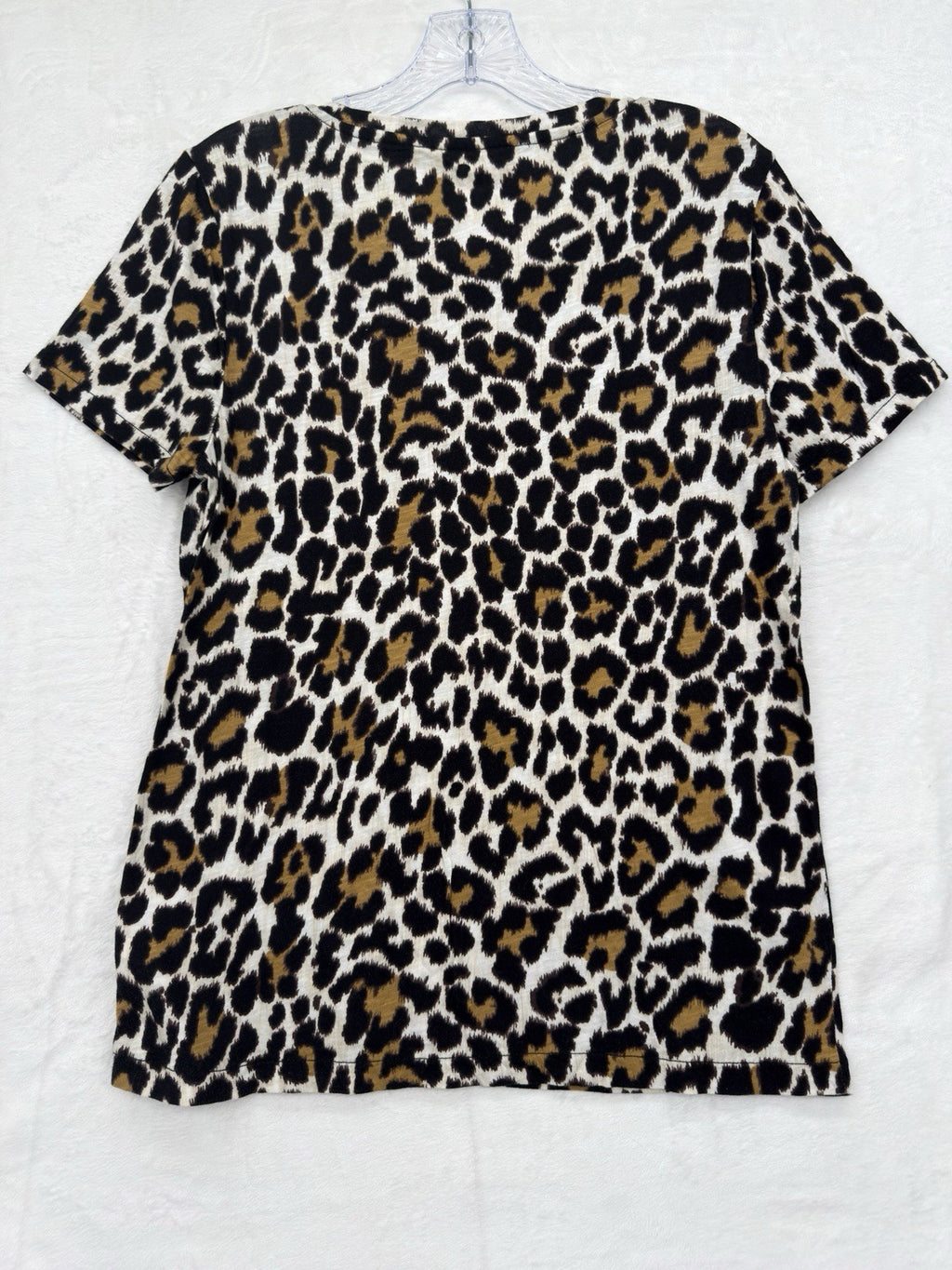 J Crew Top Women Medium Vintage Artist Tee Lot Leopard Print Short Sleeve New