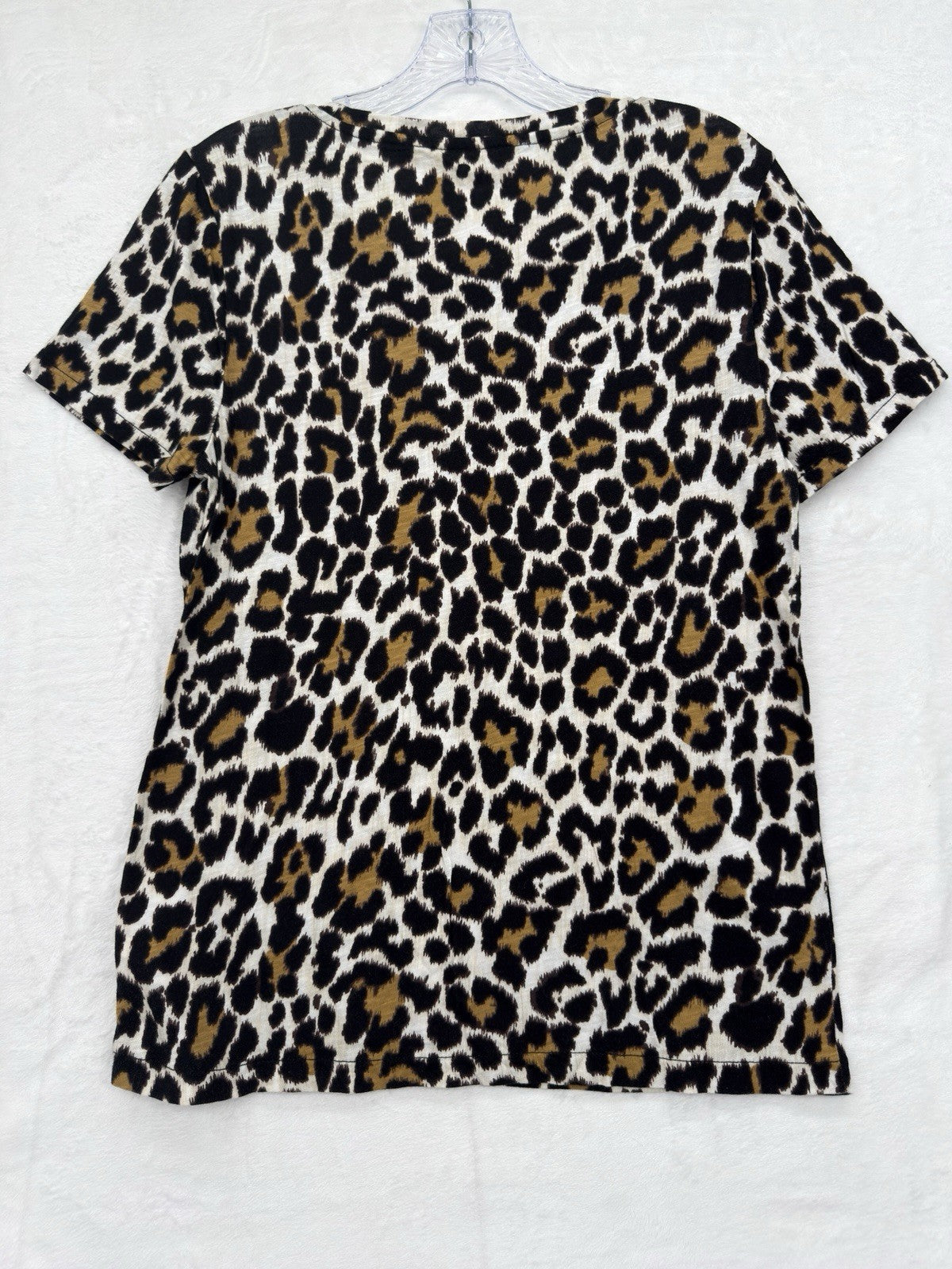 J Crew Top Women Medium Vintage Artist Tee Lot Leopard Print Short Sleeve New
