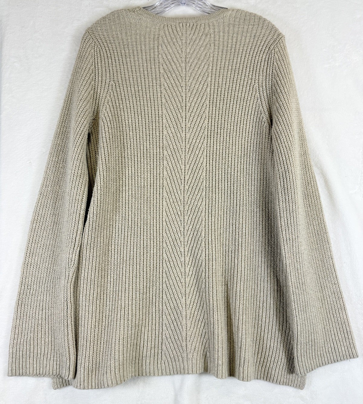J Jill Sweater Small Wool Blend Beige Long Sleeve V Neck Tops Tunic Womens