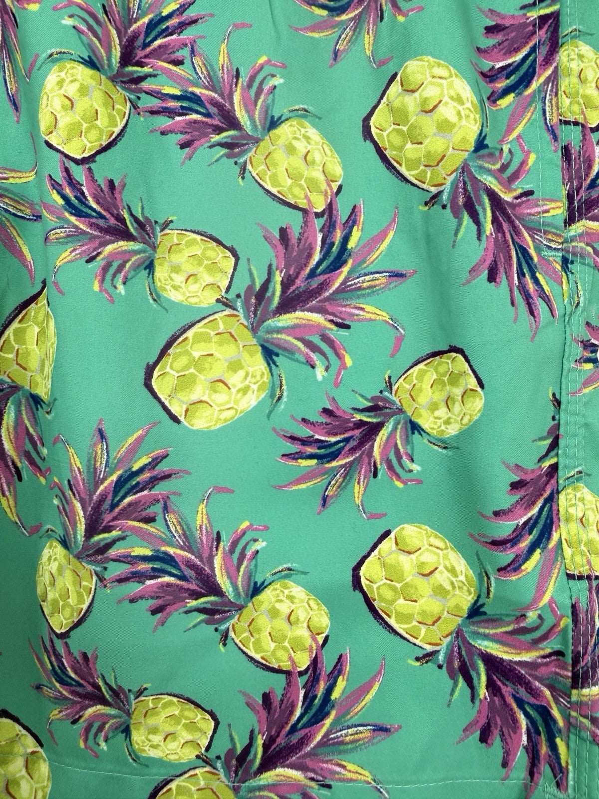Blue Wave Swim Trunks Medium Mens Pineapple Swimsuit Lined Pockets 6” New